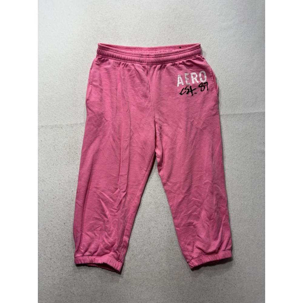 Aero Pink French Terry Cropped Jogger Pants Juniors Small Live Love Dream